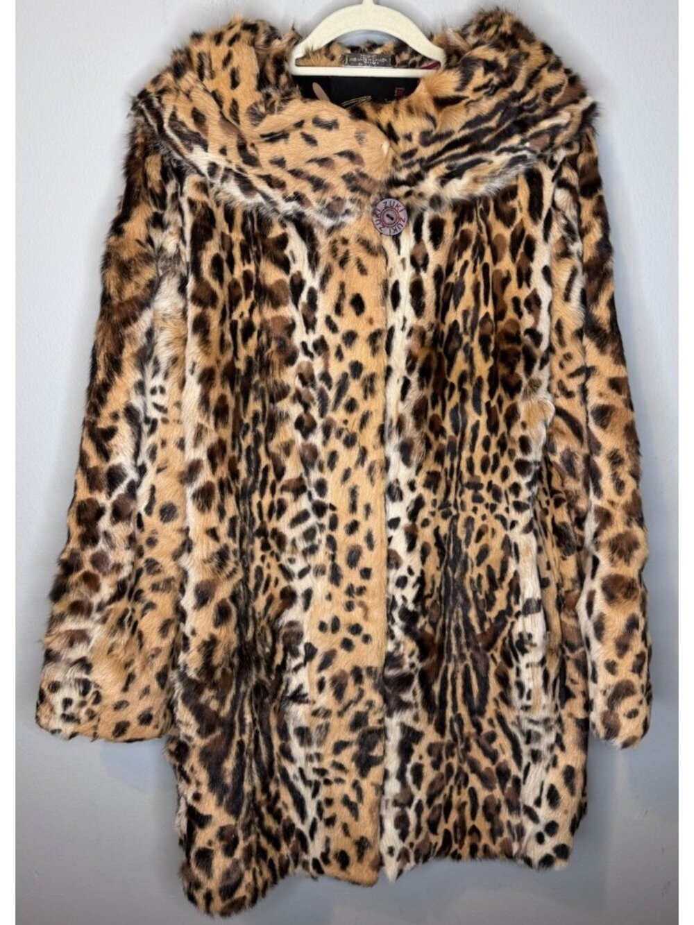 Zuki Leopard Print Fur Coat Jacket Women’s Size 10 Northern Lights Mob Wife